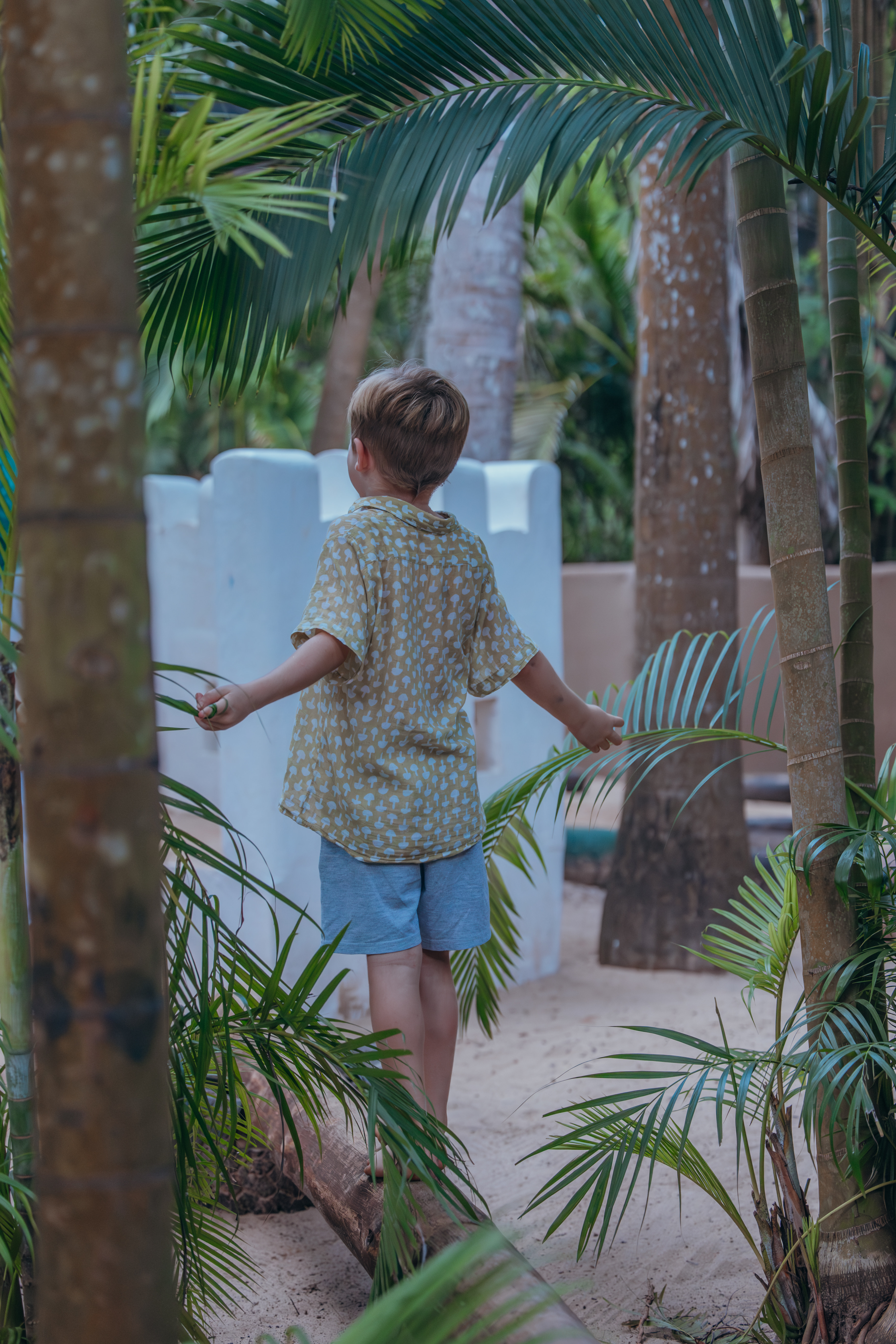 Child exploring the forest at Gede Forest School
